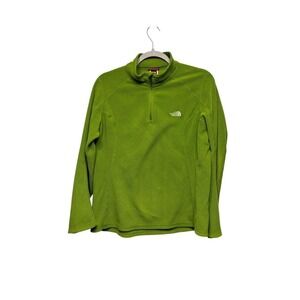 The North Face Womens Green Fleece 1/4 Zip Pullover Gorpcore Granola Girl L